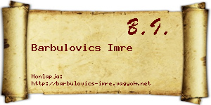 Barbulovics Imre névjegykártya